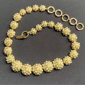NWOT Amrita Singh Gold Tone Faux Pearl Necklace 18-21 inches